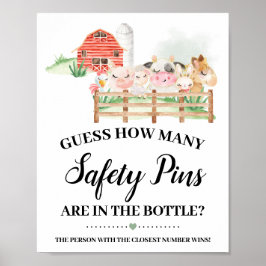 Boskap Hur många duschspel för Stift Safety Poster