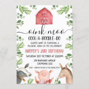 Boskap - inbjudan till nästa födelsedag