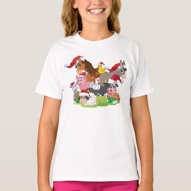 Boskap Jul Sleepshirt T-shirt (Framsida)