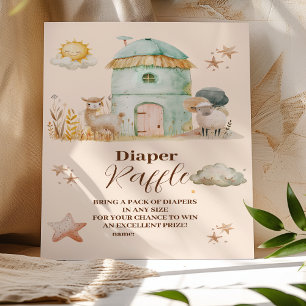 Boskap Kön Neutral Raffle Diapper Tilläggskort