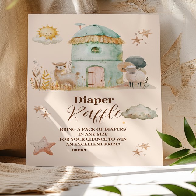 Boskap Kön Neutral Raffle Diapper Tilläggskort (Skapare uppladdad)