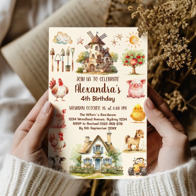 Boskap Land födelsedag Inbjudningar (Skapare uppladdad)