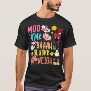 Boskap Ljud Oink Baa Neigh Cluck Moo Toddl T Shirt