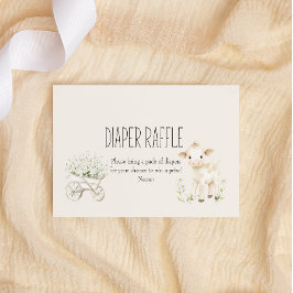 Boskap Meadow Baby Shower Diaper Raffle Anteckningskort