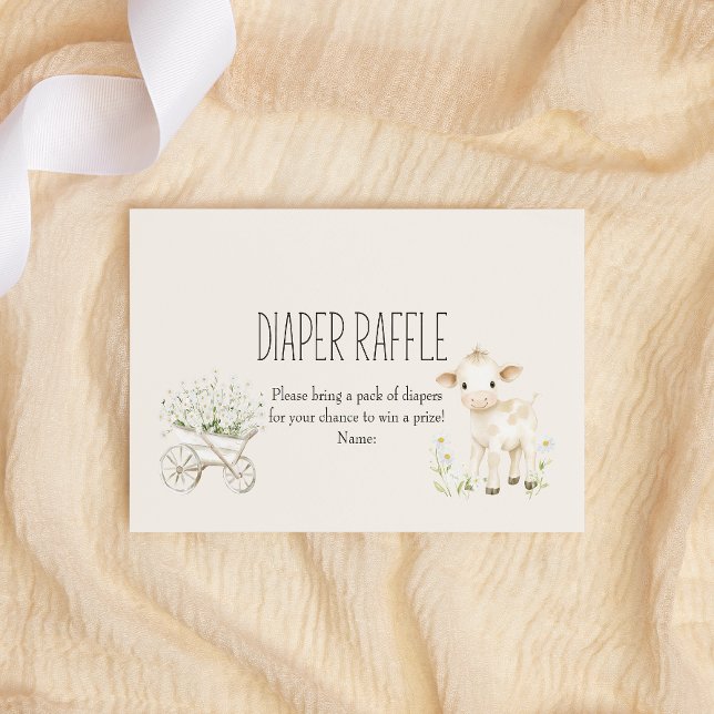 Boskap Meadow Baby Shower Diaper Raffle Anteckningskort (Skapare uppladdad)