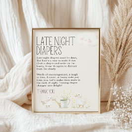 Boskap Meadow Baby Shower Late Night Dight Poster