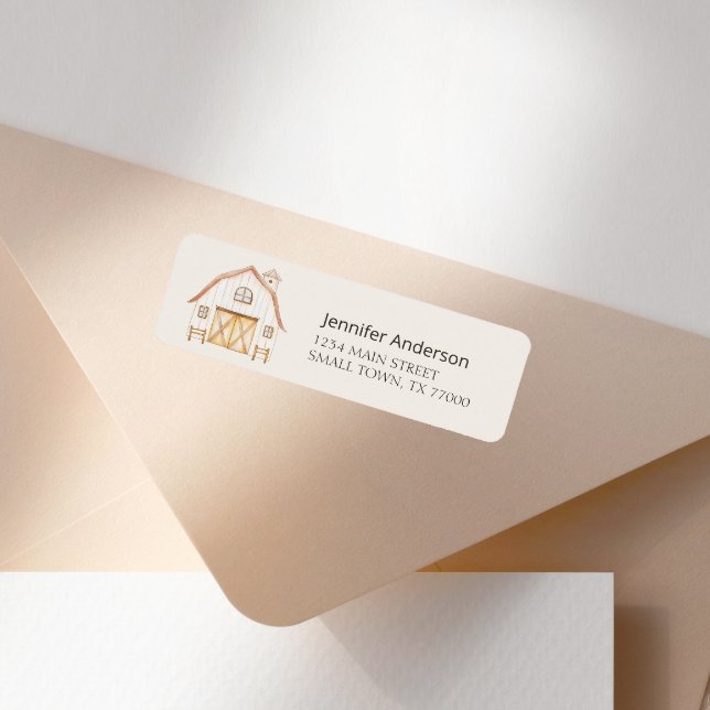 Boskap Meadow Friends Baby Shower Adress Returadress Etikett (Skapare uppladdad)