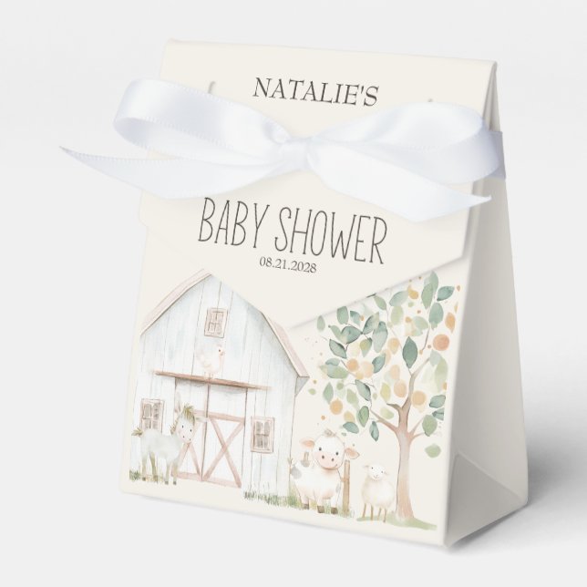 Boskap Meadow Friends Baby Shower Presentaskar (Framsidan Sidan)