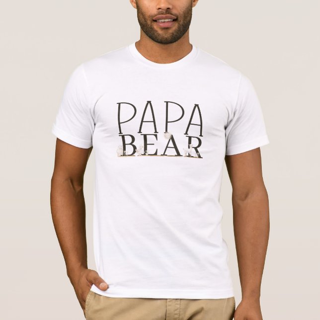 Boskap Meadow Friends Moderskap Pappa Bear T Shirt (Framsida)