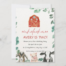 Boskap med Grey Födelsedagsfest Inbjudningar