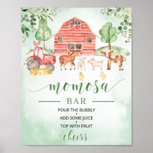 Boskap momosa pub-skylt för babydusch poster