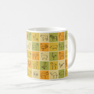 Boskap Mugg - Utformning av cute och Rustic-jordbr