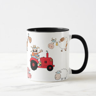 Boskap och traktor mugg