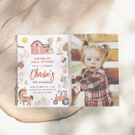 Boskap Photo Birthday Inbjudningar