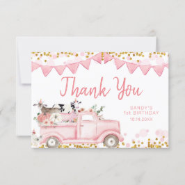 Boskap Pumpkin Rosa Lastbil Drive by Birday Tack Kort