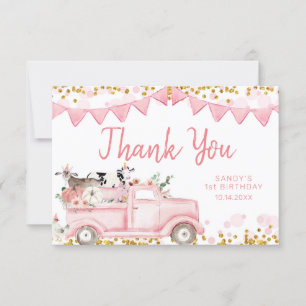 Boskap Pumpkin Rosa Lastbil Drive by Birday Tack Kort