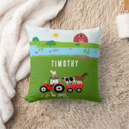 Boskap & Red Tractor Barnyard eget namn Kudde