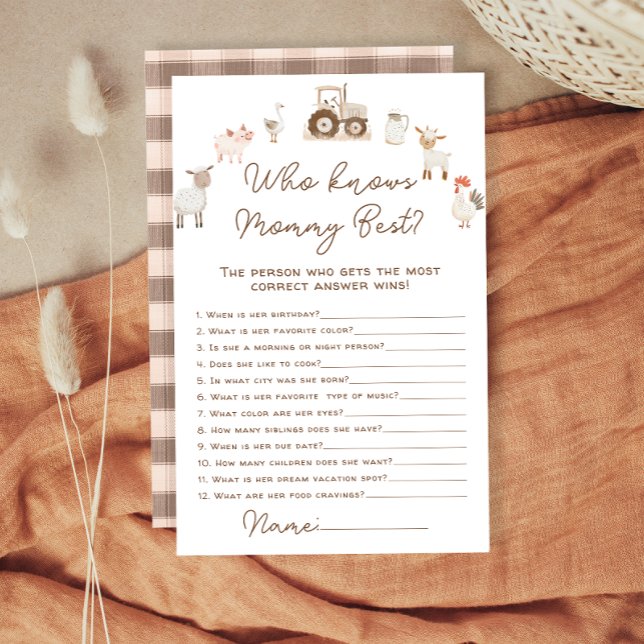 Boskap som känner Mamma Best Baby Shower-spel (Skapare uppladdad)