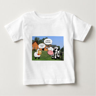Boskap söt tecknad, lustigt facebook-chatta t-shirt