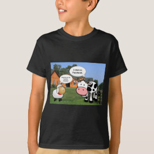 Boskap söt tecknad, lustigt facebook-chatta t-shirt