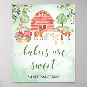 Boskap spädbarn är ett sött tecken på babydusch poster