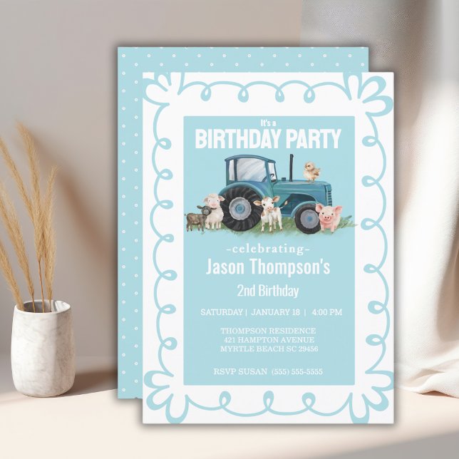 Boskap Tractor Party Inbjudningar (Skapare uppladdad)