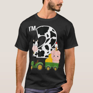 Boskap-traktor 2:a födelsedag 2-årsjubileum t shirt