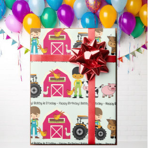 Boskap-traktor Lägg till barns Namn-ålder Presentpapper