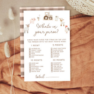 Boskap Whare in your Purse Baby Shower Game