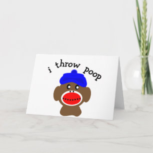 Boskapsapa "I THROW POOP" Kort