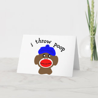 Boskapsapa "I THROW POOP" Kort