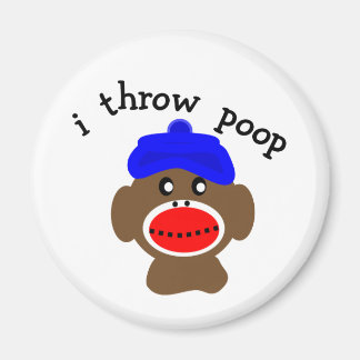 Boskapsapa "I THROW POOP" Magnet