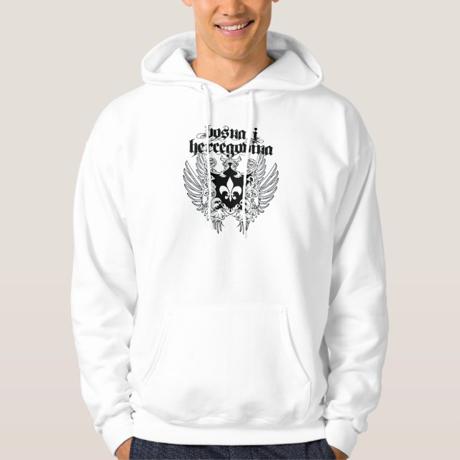 Bosna Grb Sweatshirt Med Luva (Framsida)