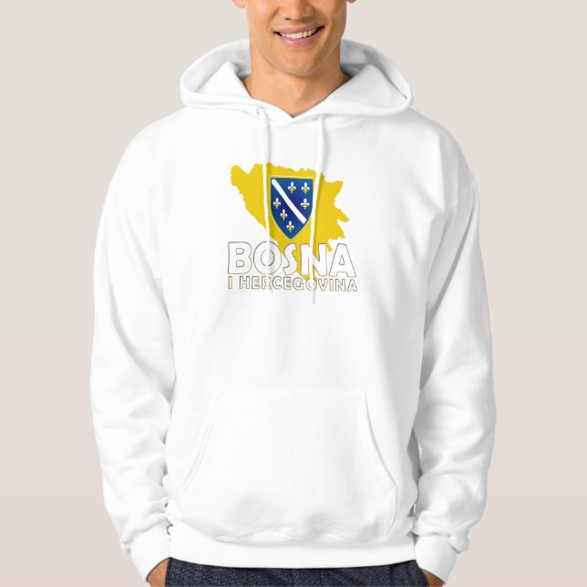 Bosna kartaHoodie Sweatshirt Med Luva (Framsida)