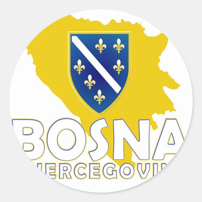 Bosna Sticker Runt Klistermärke (Framsida)