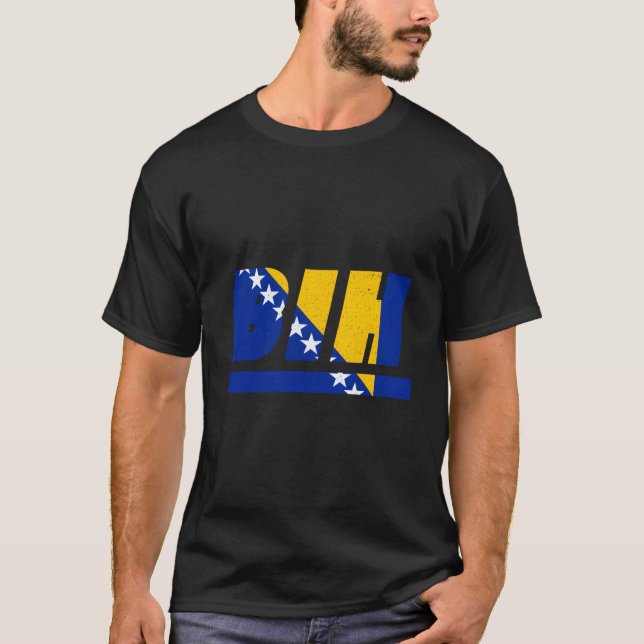 Bosnia And Herzegovina Bih Bosnia With Flag T Shirt (Framsida)
