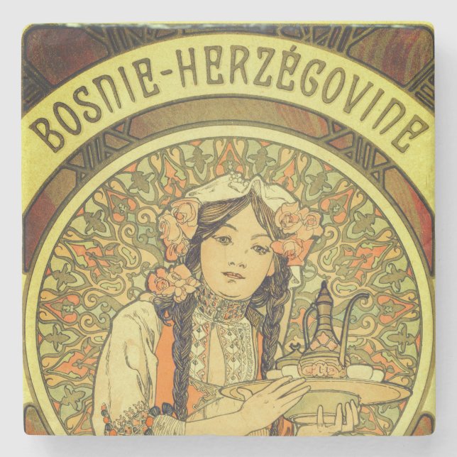 Bosnia and Herzegovina by Alphonse Mucha 1900 Stenunderlägg (Framsidan)