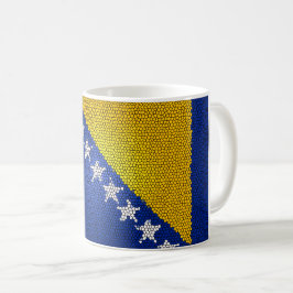 Bosnia and Herzegovina Flag Artistic Patriotic Art Kaffemugg