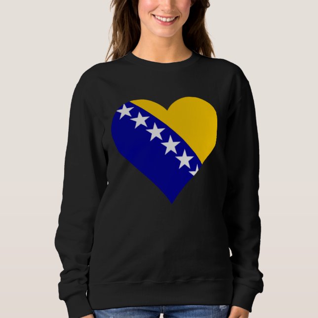 Bosnia and Herzegovina Flag Heart Love T Shirt (Framsida)
