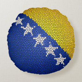 Bosnia and Herzegovina Flag Patriotic Home Decor Rund Kudde