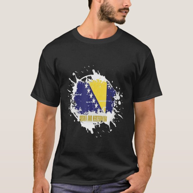 Bosnia And Herzegovina Splash T Shirt (Framsida)