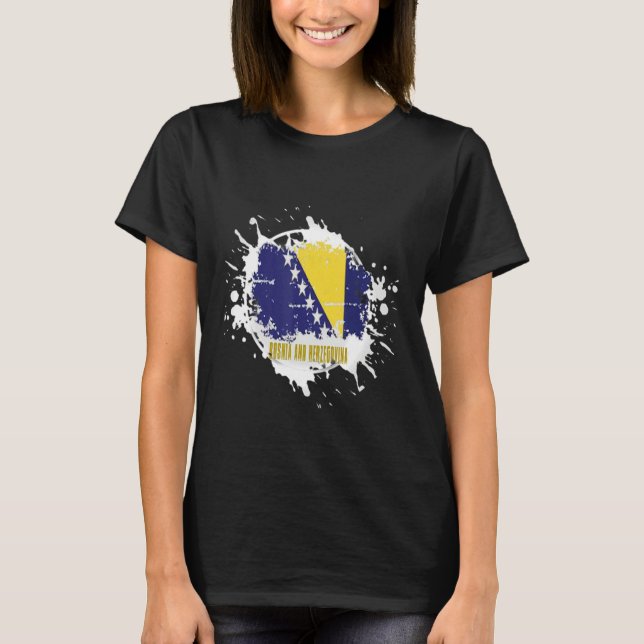 Bosnia And Herzegovina Splash T Shirt (Framsida)