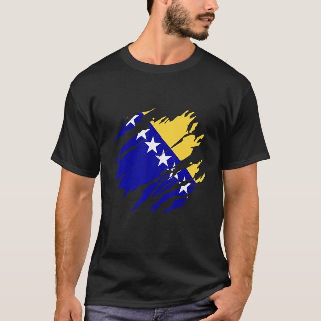 Bosnia Bosnian flag T Shirt (Framsida)