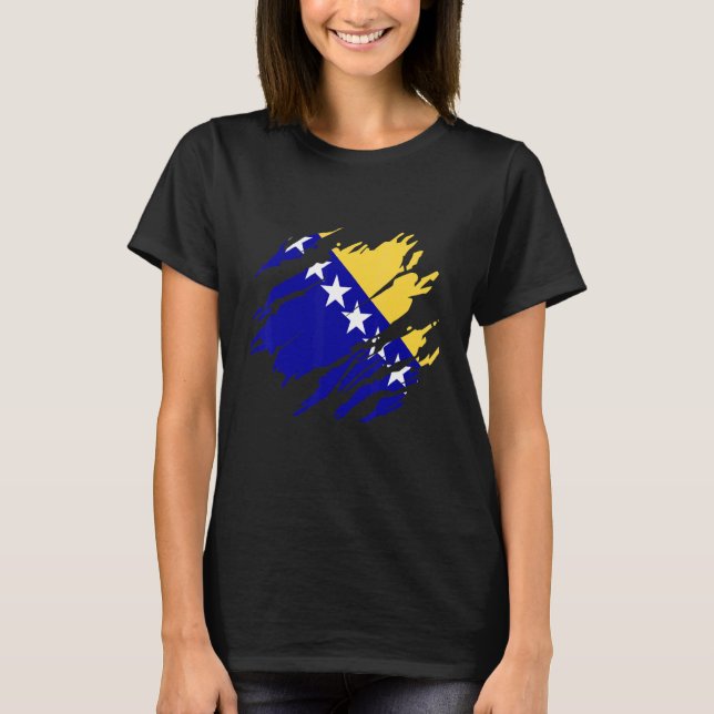 Bosnia Bosnian flag T Shirt (Framsida)