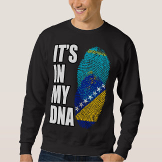 Bosnian And Kazakhstani Mix DNA Heritage Flag Lång Ärmad Tröja