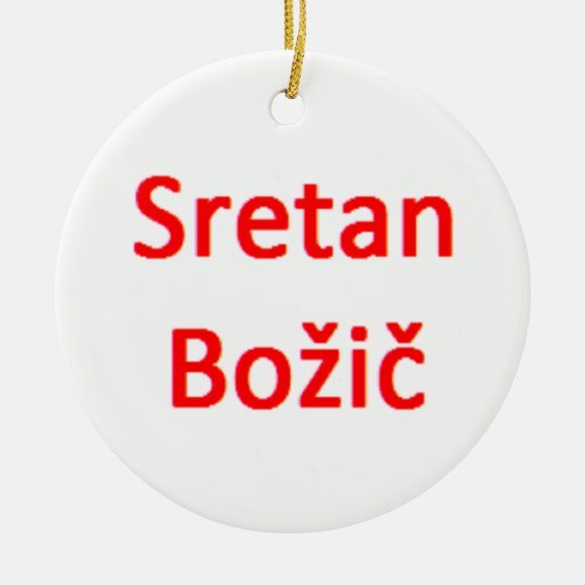 bosnian sretan bozic julgransprydnad keramik (Framsidan)