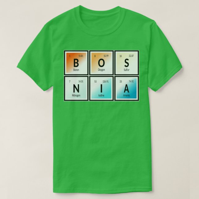 Bosnien Bord i Inslag T Shirt (Design framsida)