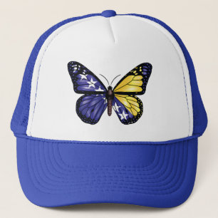 Bosnien Butterfly Monarque Flagga Keps