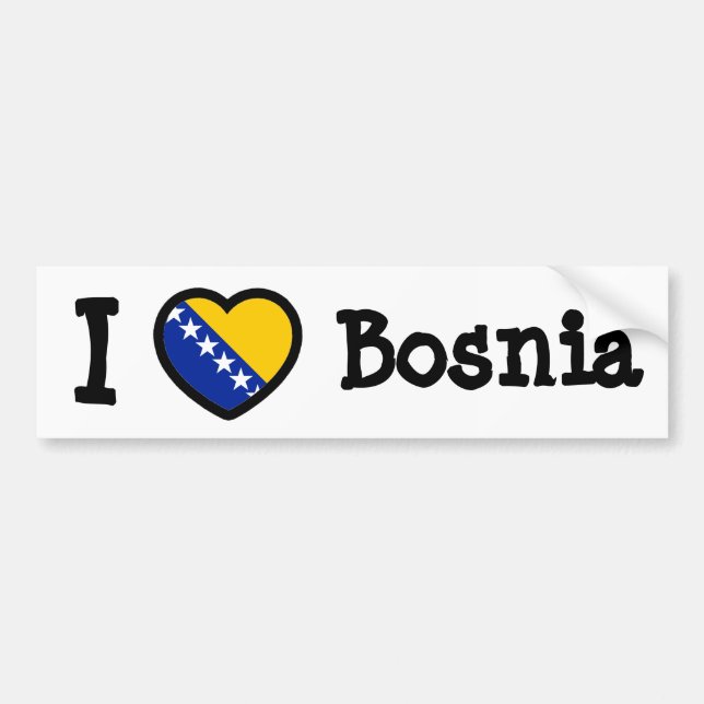 Bosnien-Flagga Bildekal (Framsidan)