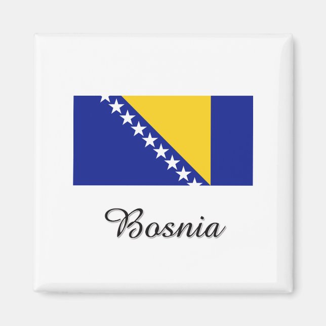 Bosnien-Flagga Design Magnet (Framsidan)
